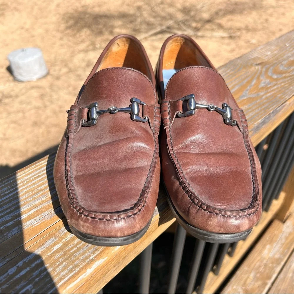 Peter Millar Horsebit Dark Brown Leather Loafers size 10 - Picture 2 of 8